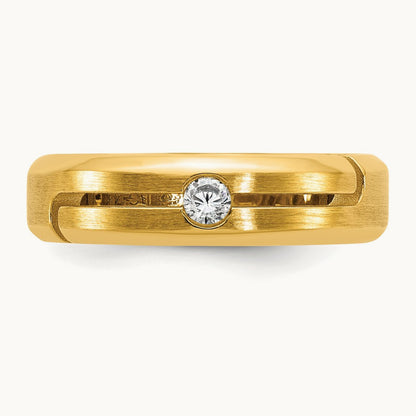 Setting: IB Goodman Men's Satin Diamond Ring Mounting, 14K Gold — 14K Yellow Gold