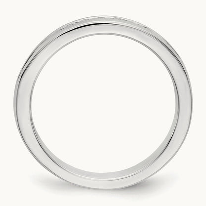 10-Stone Diamond Channel Band, 14K White Gold