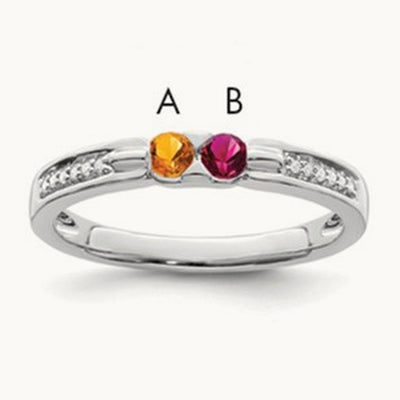 Family Jewelry Diamond Semi-Set Ring, 14K White Gold