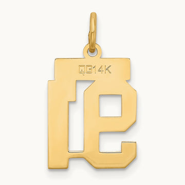 Small Satin Number 91 Charm, 14K