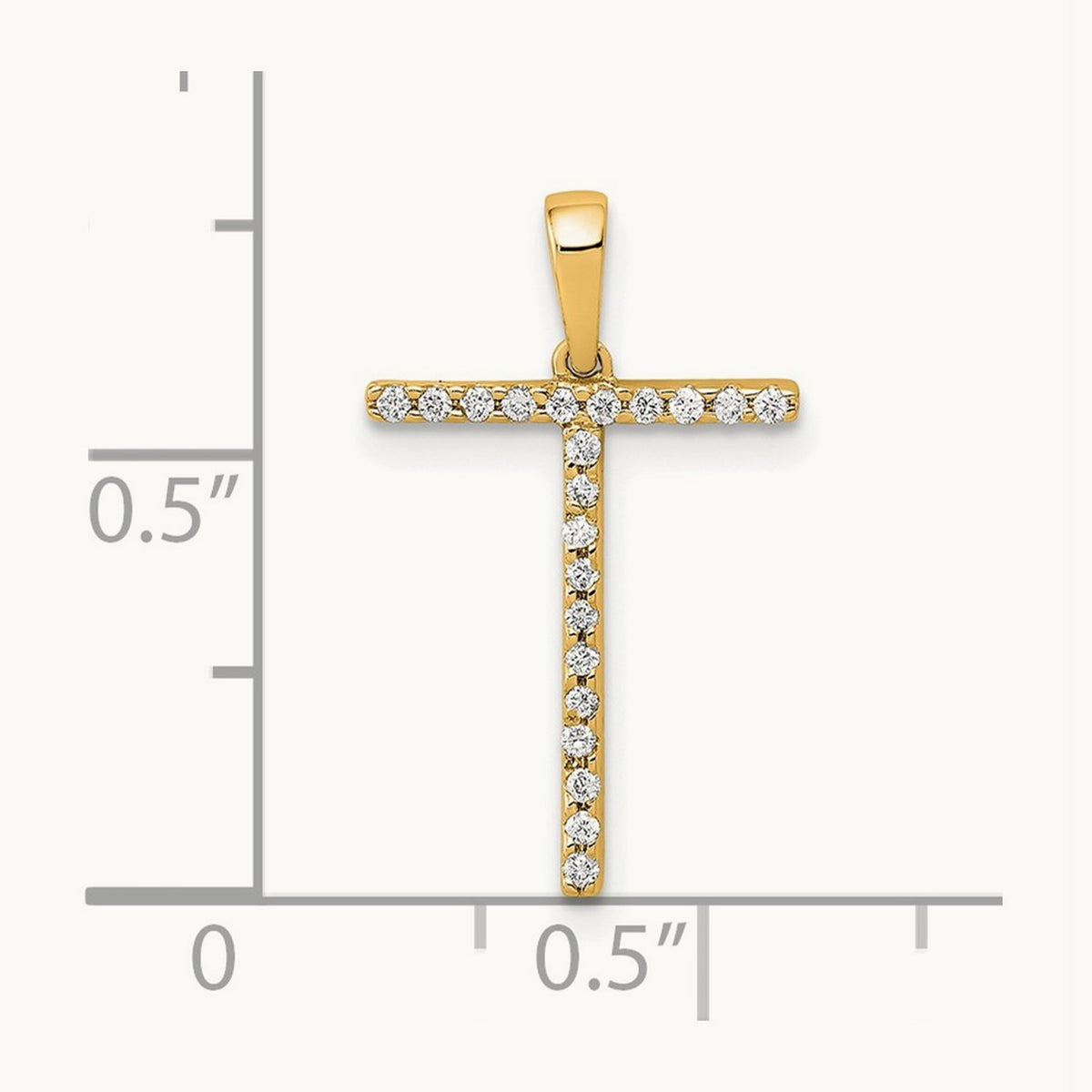 Diamond Letter T Initial Pendant, 14K