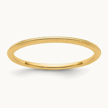 Bead Stackable Band — 14K Yellow Gold