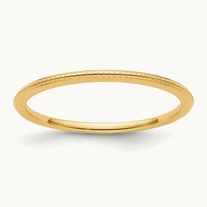 Bead Stackable Band — 14K Yellow Gold