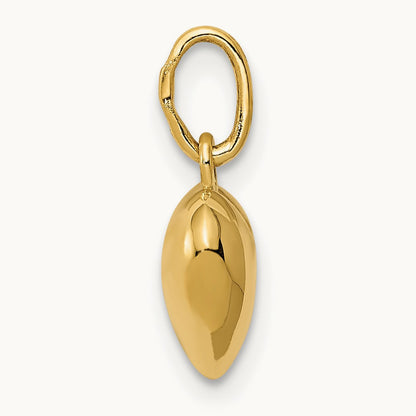 Polished 3-D Puffed Heart Charm, 14K