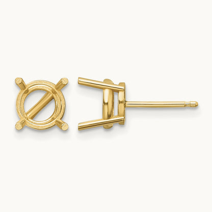 Round Earring Mountings, 7mm, 14K