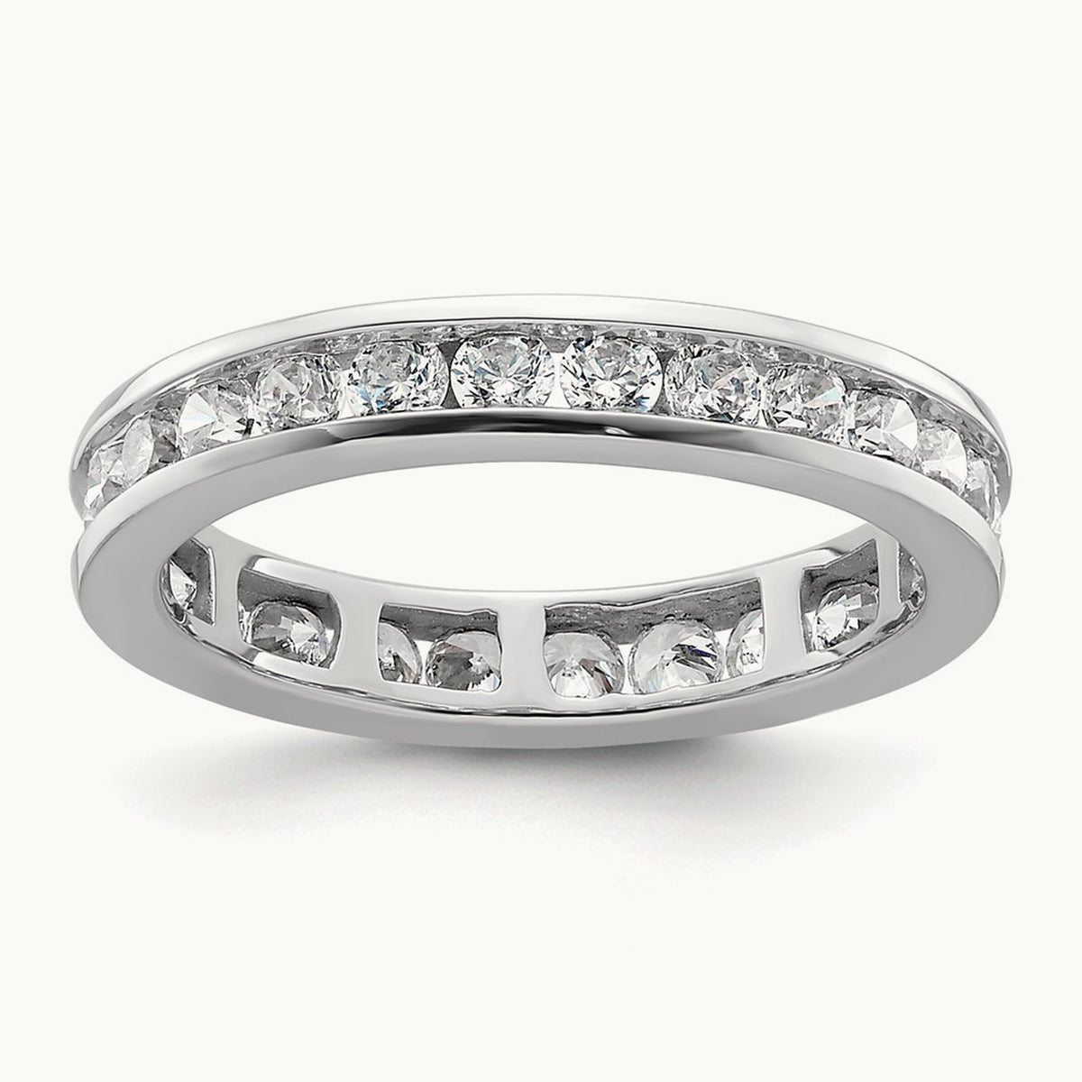 Polished Channel Set Diamond Eternity Band, 1.00 ct tw — 14K White Gold
