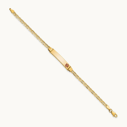 Medical 6\ Anchor Link Child ID Bracelet", 14K