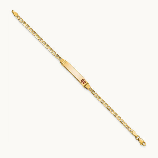Medical 6\ Anchor Link Child ID Bracelet", 14K