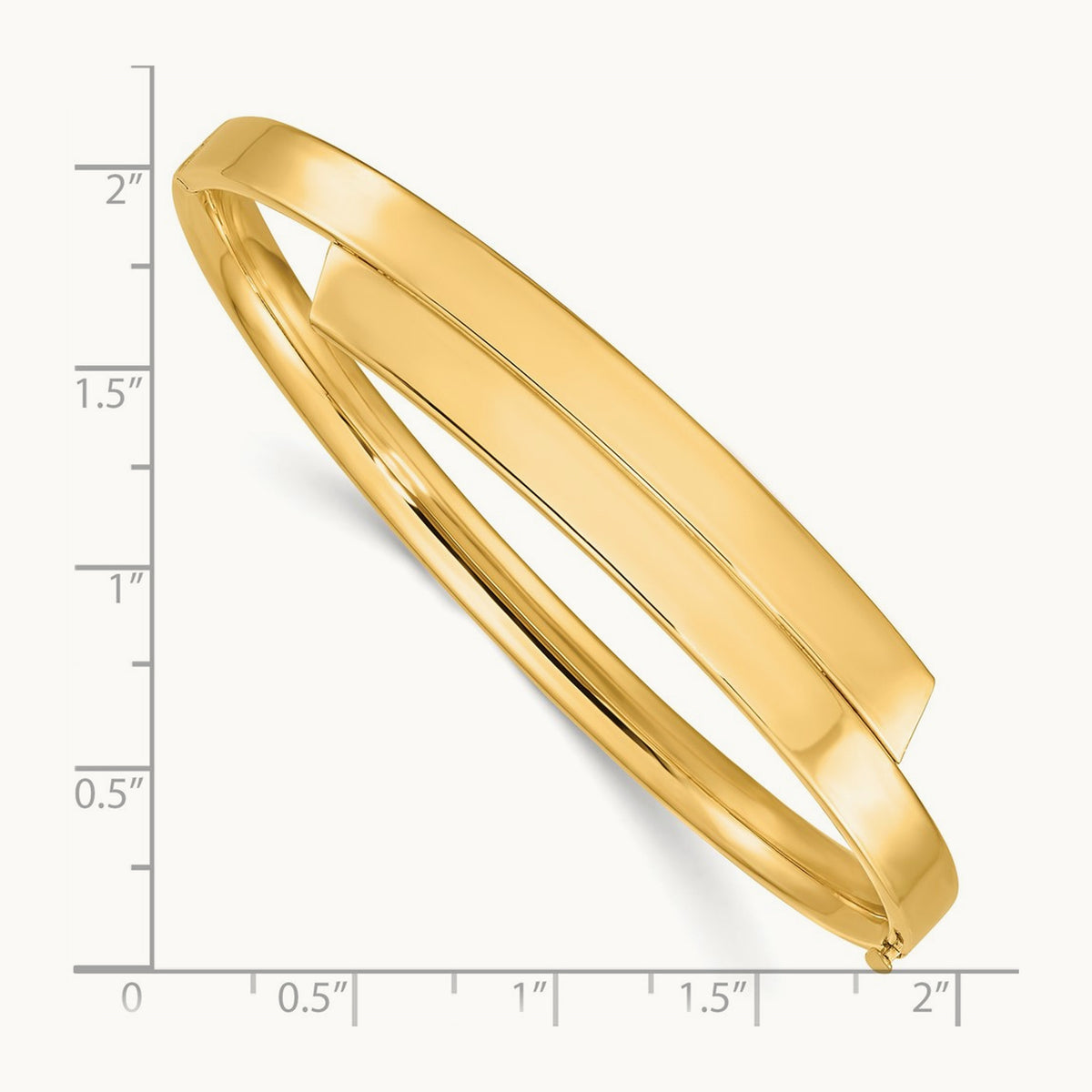 3/16 Polished Overlap Hinged Bangle, 14K Yellow Gold