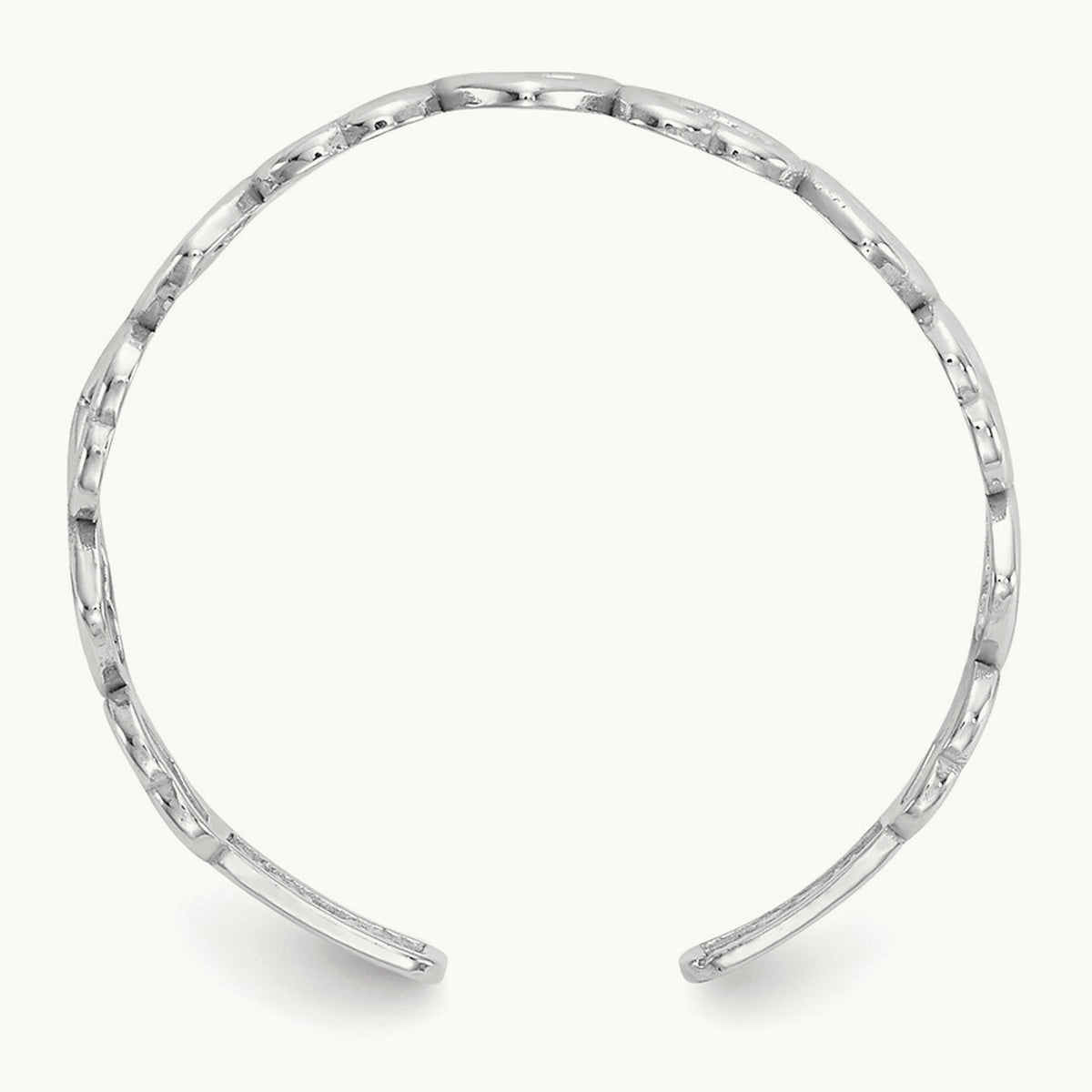 Polished Cut Out Hearts Toe Ring, 14K White Gold