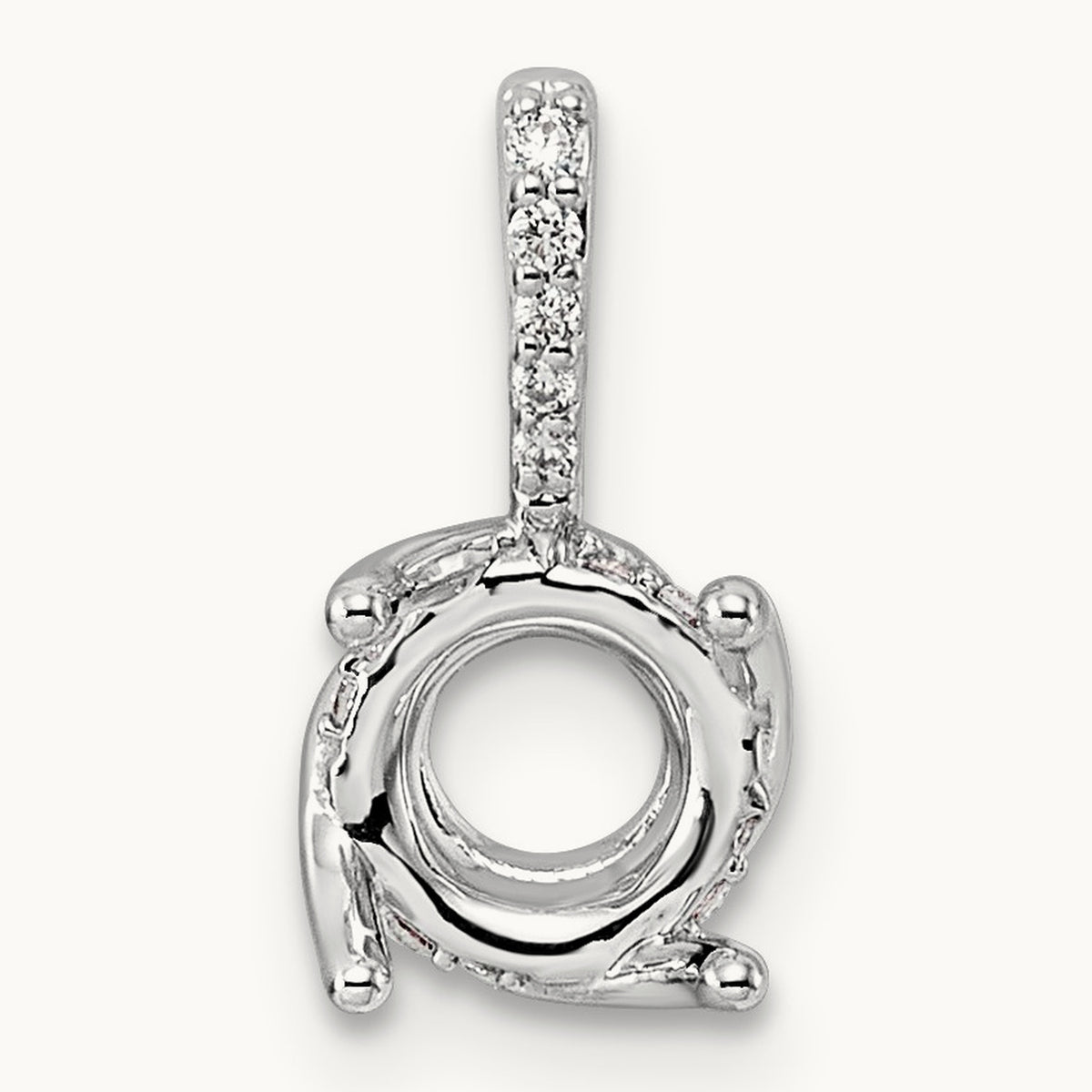 Round Center Semi-Mount Twist Pendant, 0.05 ct tw Lab-Grown Diamond