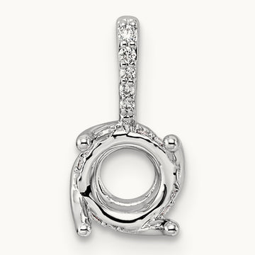 Round Center Semi-Mount Twist Pendant, 0.05 ct tw Lab-Grown Diamond