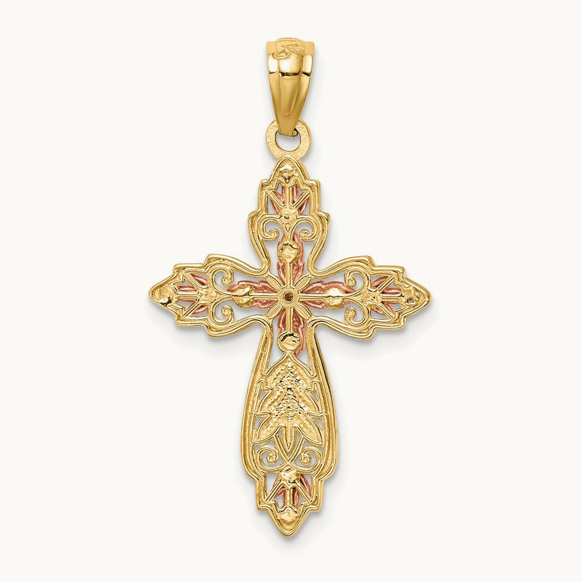Cross Pendant, 14K Two-tone