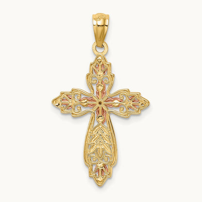 Cross Pendant, 14K Two-tone