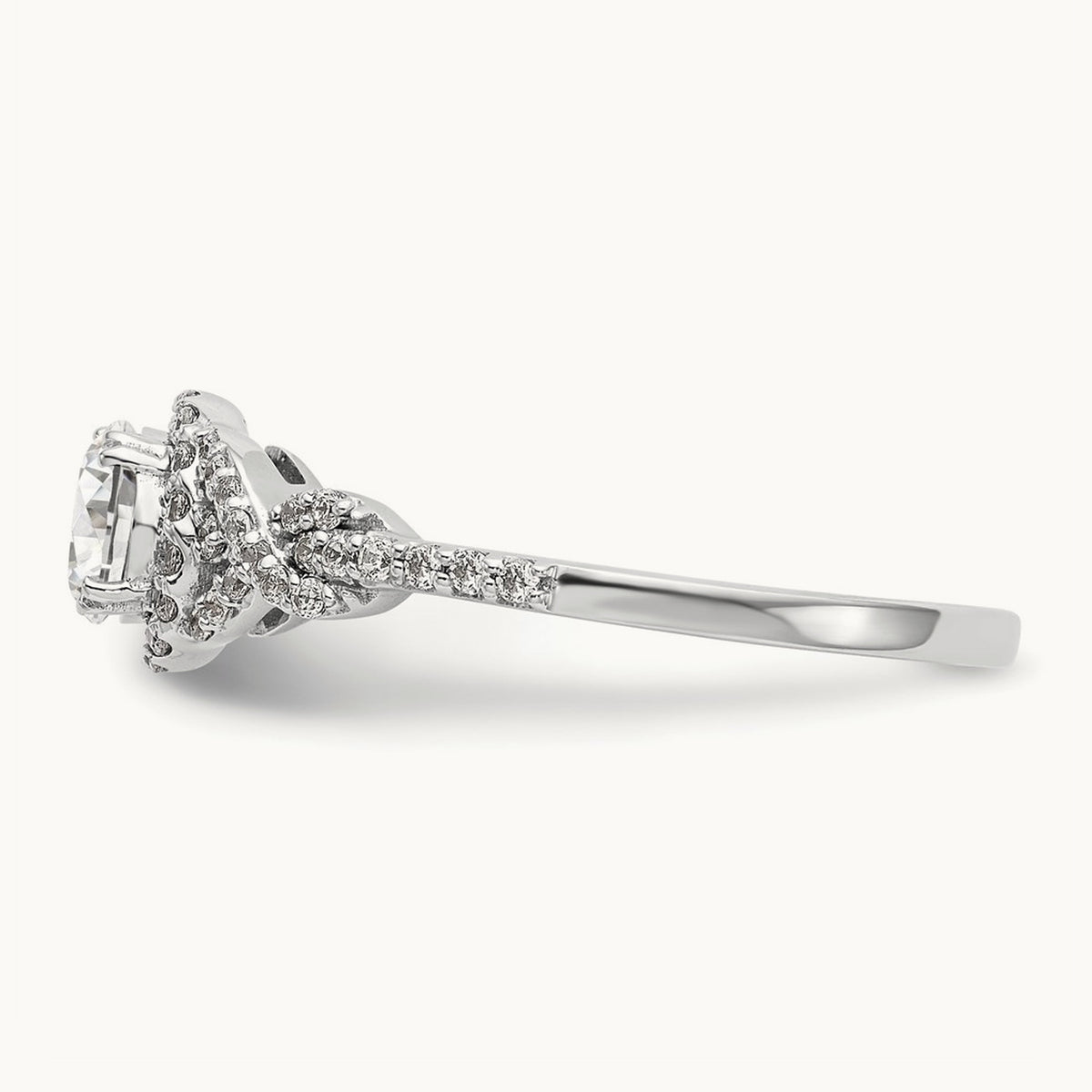 Round Semi-Mount Halo Engagement Ring, 0.25 ct tw