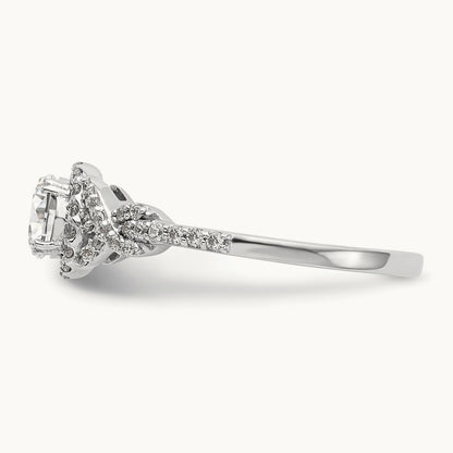 Round Semi-Mount Halo Engagement Ring, 0.25 ct tw