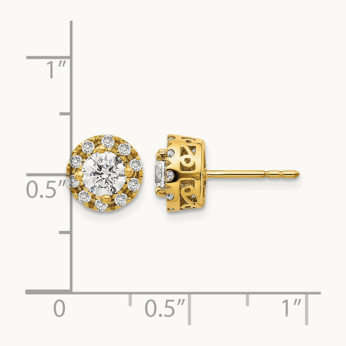 Diamond Semi-mount Stud Earrings, 14K