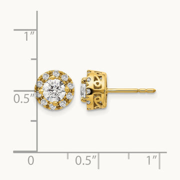 Diamond Semi-mount Stud Earrings, 14K