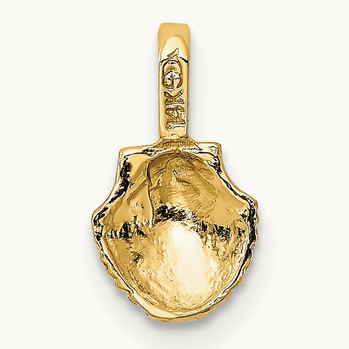 Mini Scallop Shell Charm, 14K