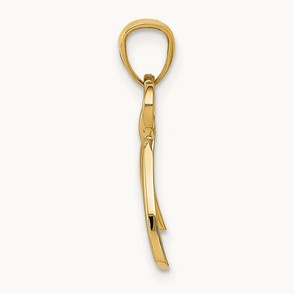Polished Small Ribbon Bow Pendant, 14K Gold