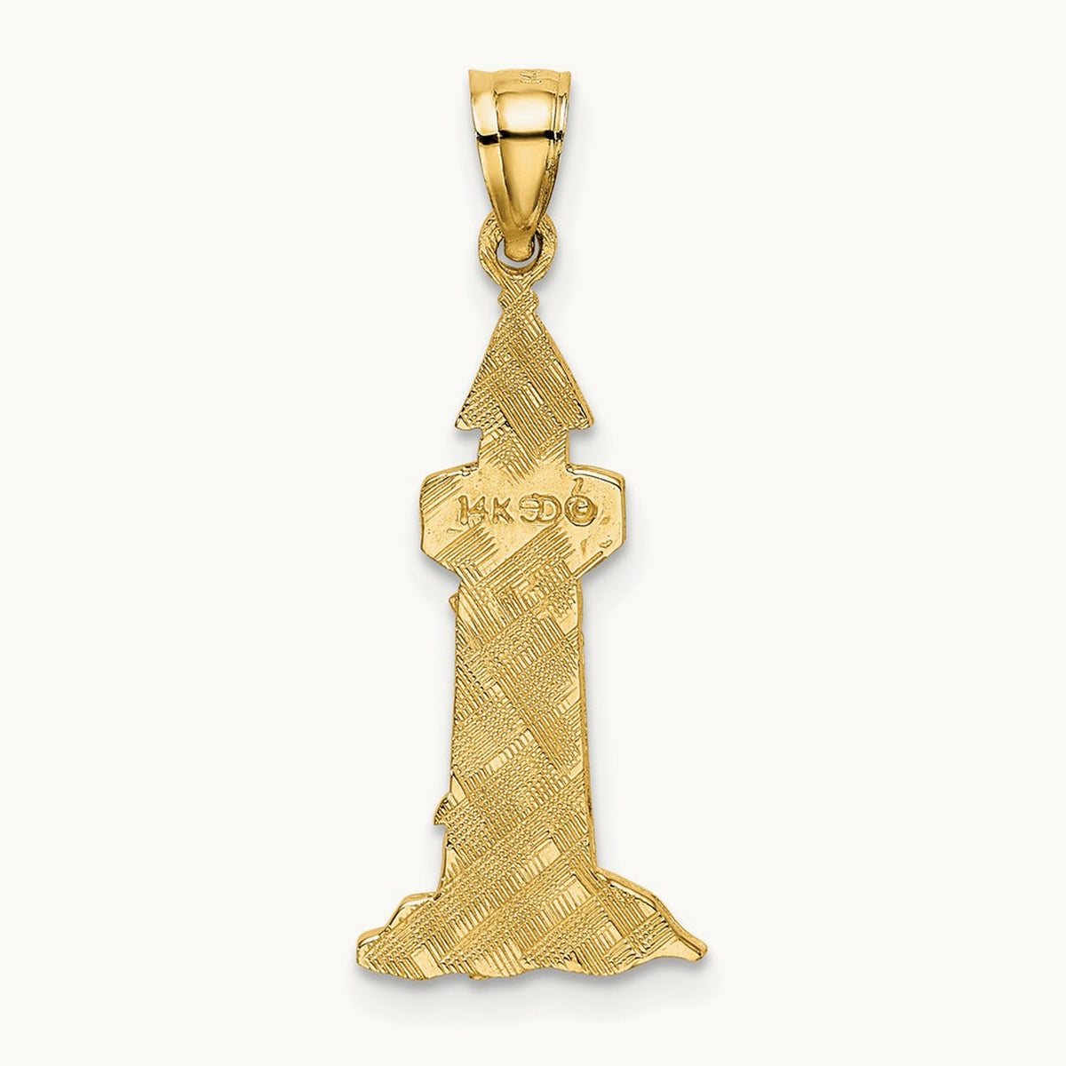 Lighthouse With Seagulls Charm, 14K
