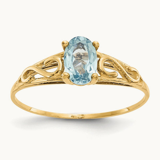 Madi K Synthetic Aquamarine Ring, 14K
