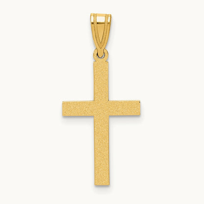 Sandblasted Cross Pendant — 25mm