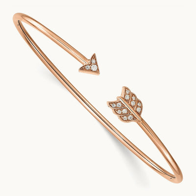 Diamond Arrow Cuff Bangle, 14K Rose Gold