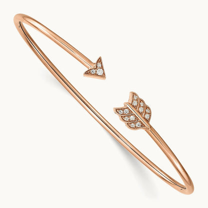 Diamond Arrow Cuff Bangle, 14K Rose Gold
