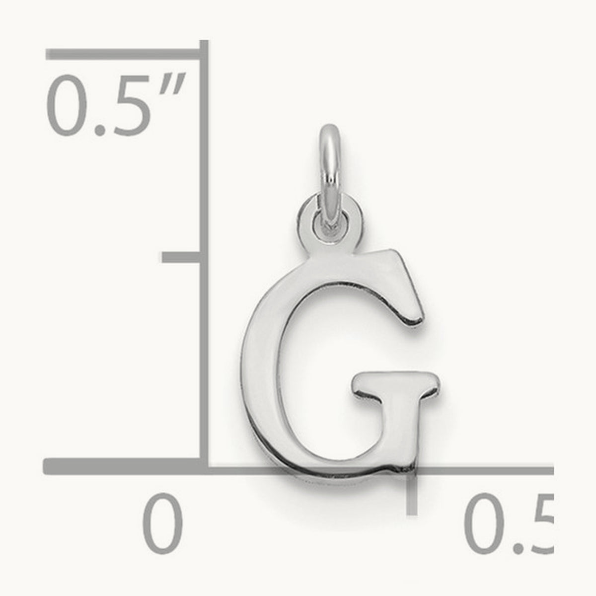 Cutout Letter G Initial Pendant, 14K White Gold