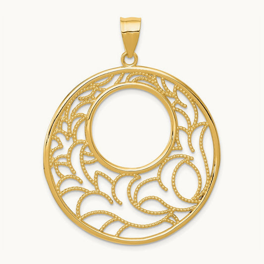Circle Pendant, 14K