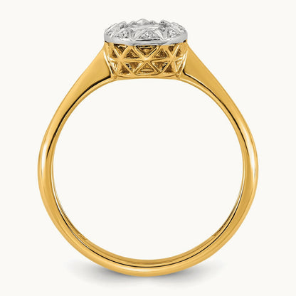 With Rhodium Oval Center Ring, 1.00 ct tw Lab-Grown Diamond
