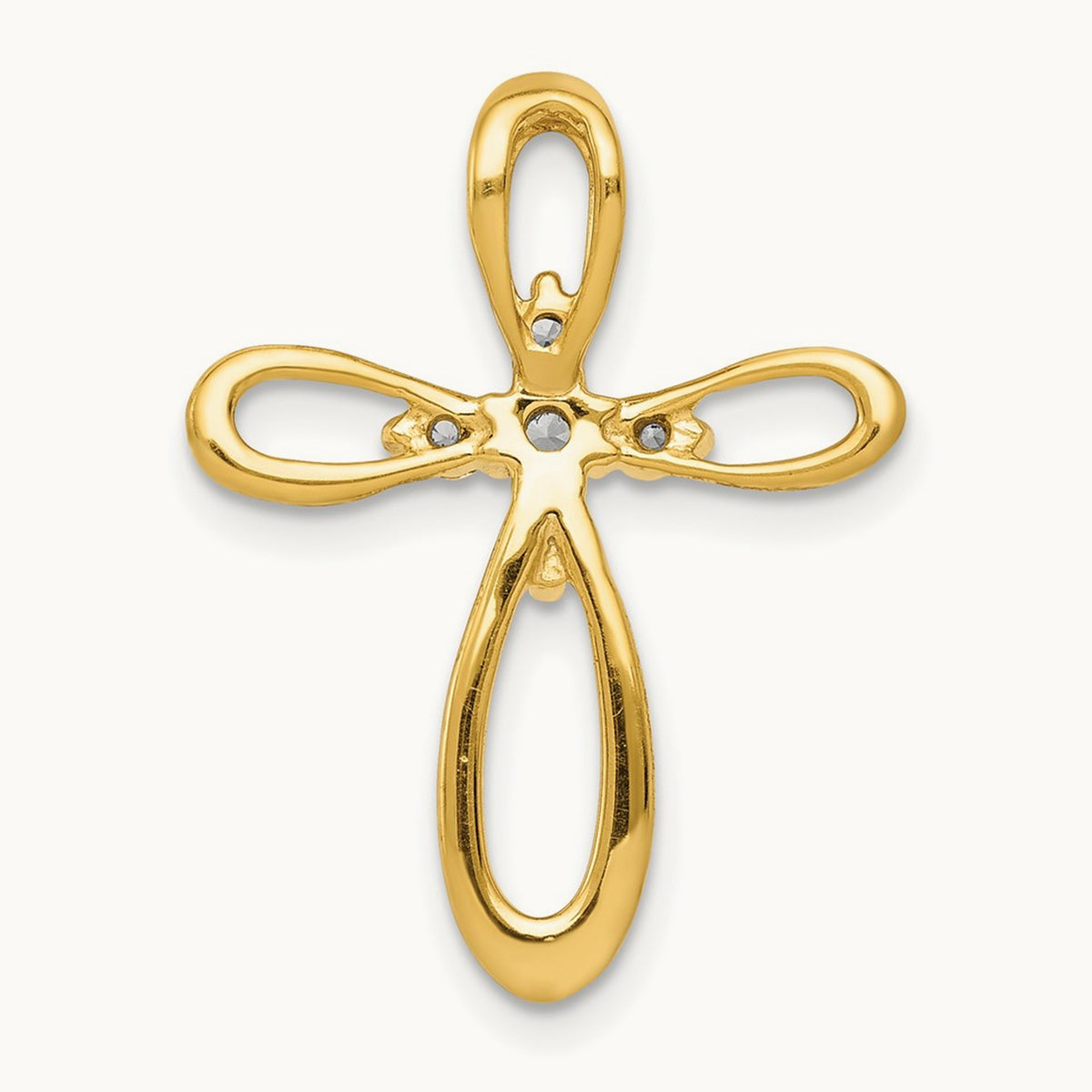1/20ct. Diamond Cross Chain Slide — 14K Yellow Gold, 23.5mm, 0.2 ct