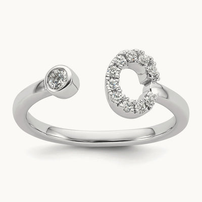 Initial C Adjustable Ring, 0.20 ct tw Lab-Grown Diamond