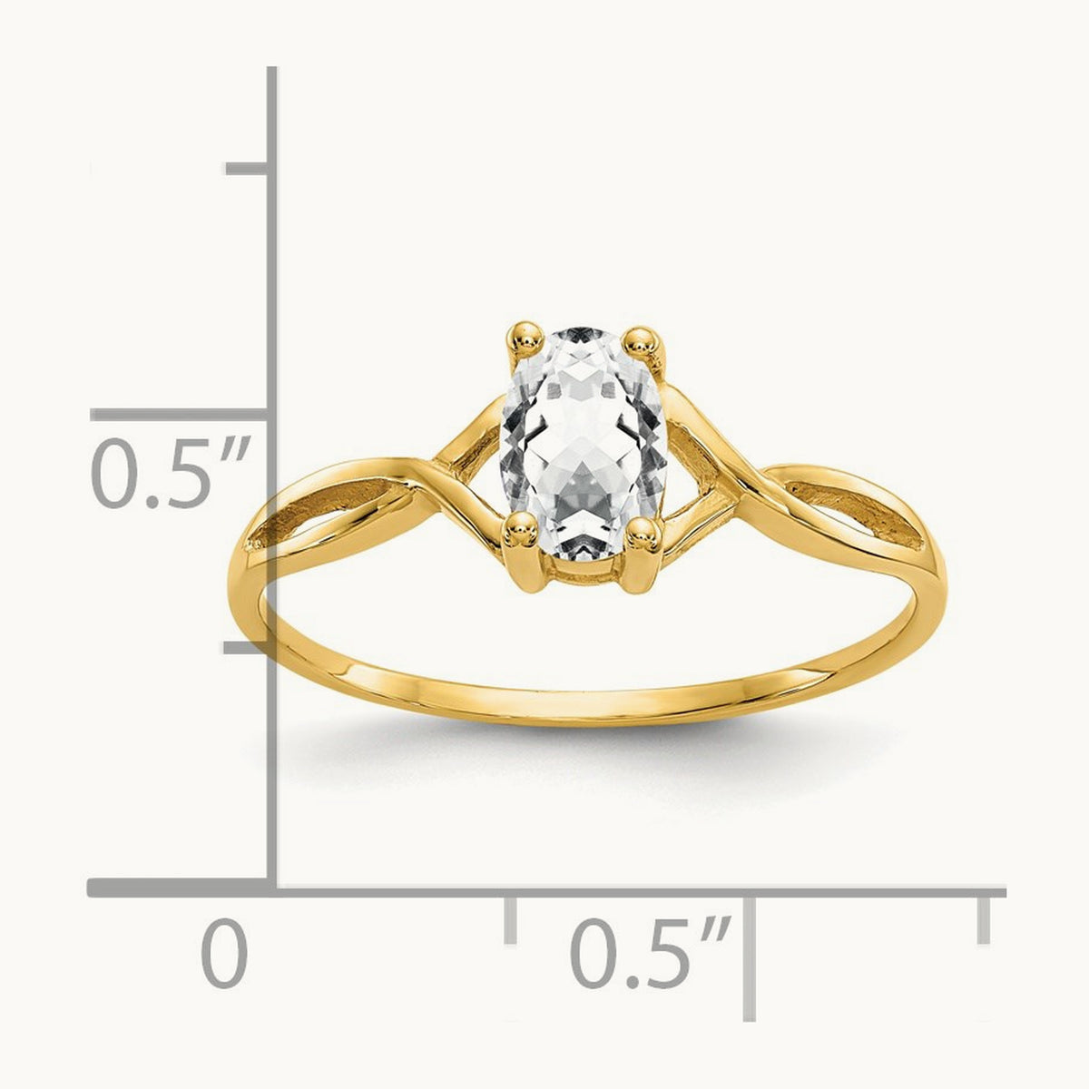Topaz Birthstone Ring, 14K White