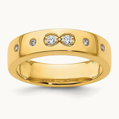 Infinity Diamond Womens Complete Wedding Band, 14K