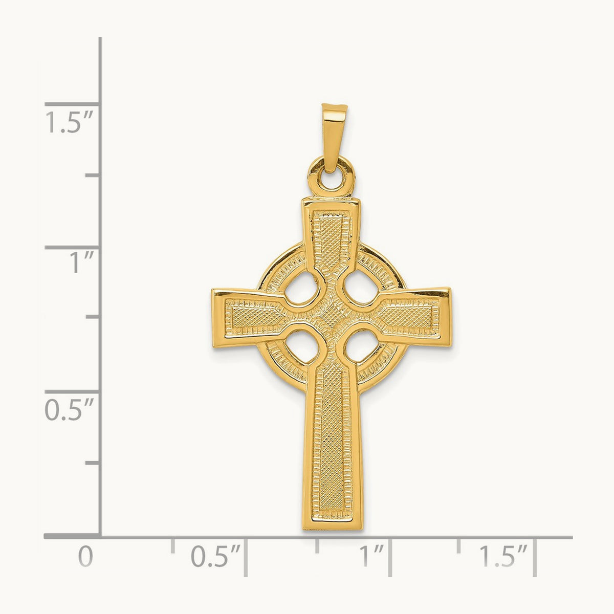 Celtic Cross Charm — 14K Yellow Gold, 37mm