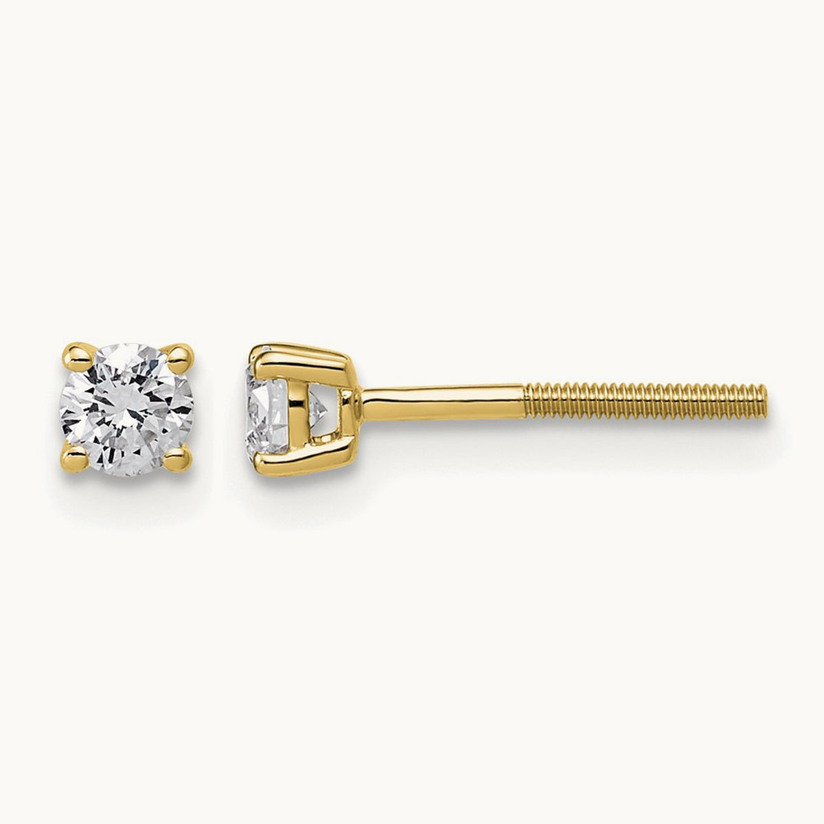 Lightweight Screwback Earrings, 0.25-4.00 ct tw Lab-Grown Diamond — 1/3 ct, 14K Yellow Gold