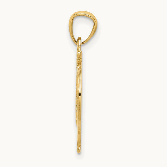 Diamond-cut 15 ANOS Heart Pendant, 14K