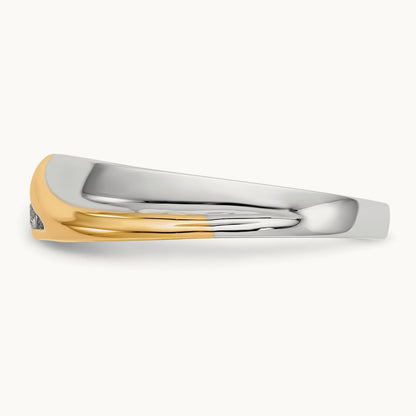 Diamond Mens Ring, 14K Two-tone