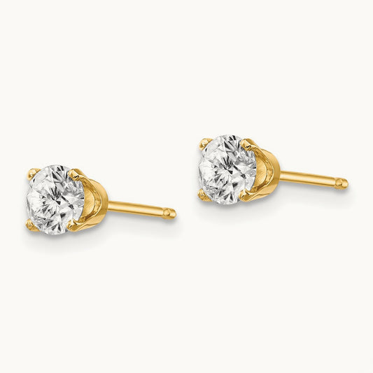.70ct. I2 K-L Diamond Stud Push-on Post Earrings, 14K Yellow Gold