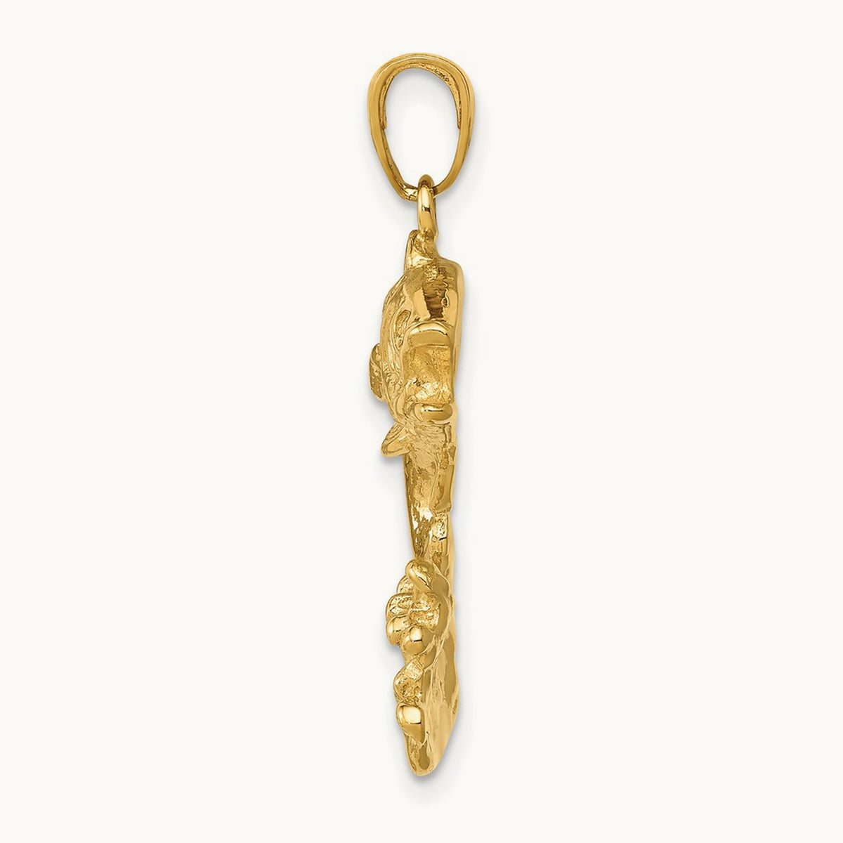 Polished Open-Backed Bass Fish Pendant — photo set