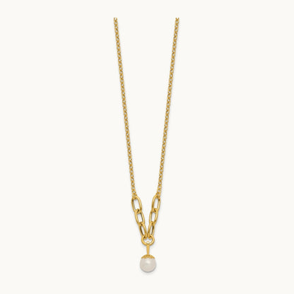 Polished Freshwater Cultured Pearl 16.75in Necklace, 14K