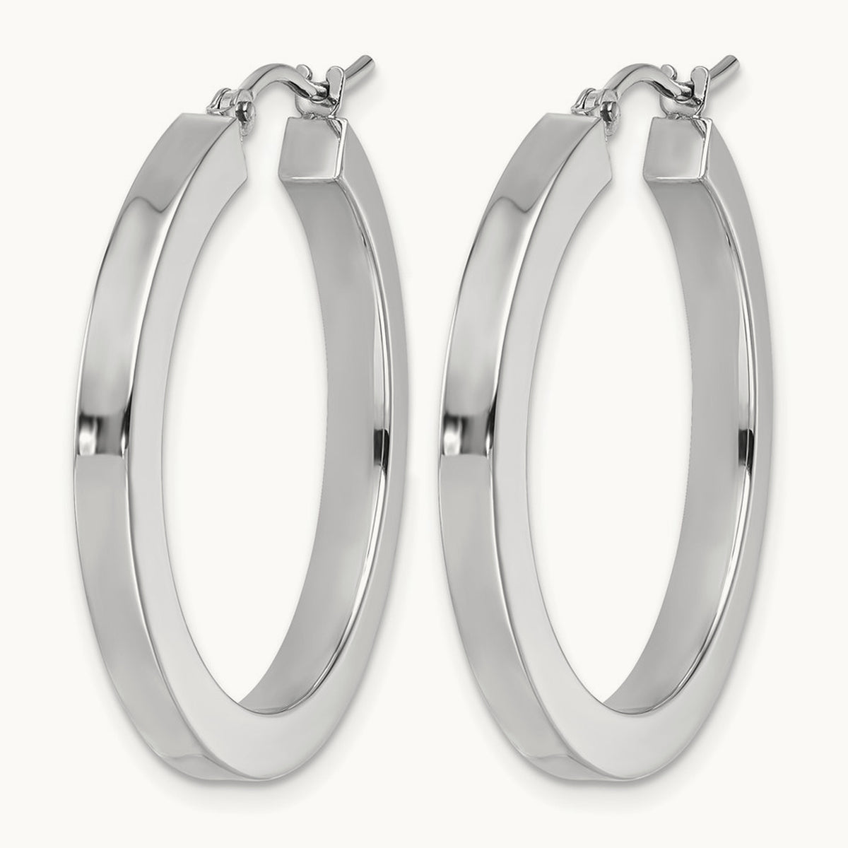 Polished Square Tube Hoop Earrings — Leslie's