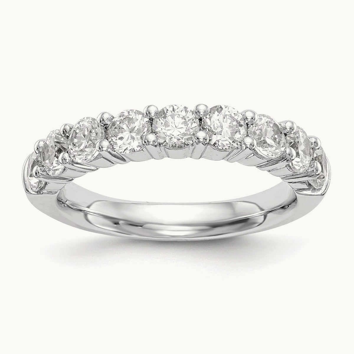 9-Stone Diamond Band, 14K White Gold