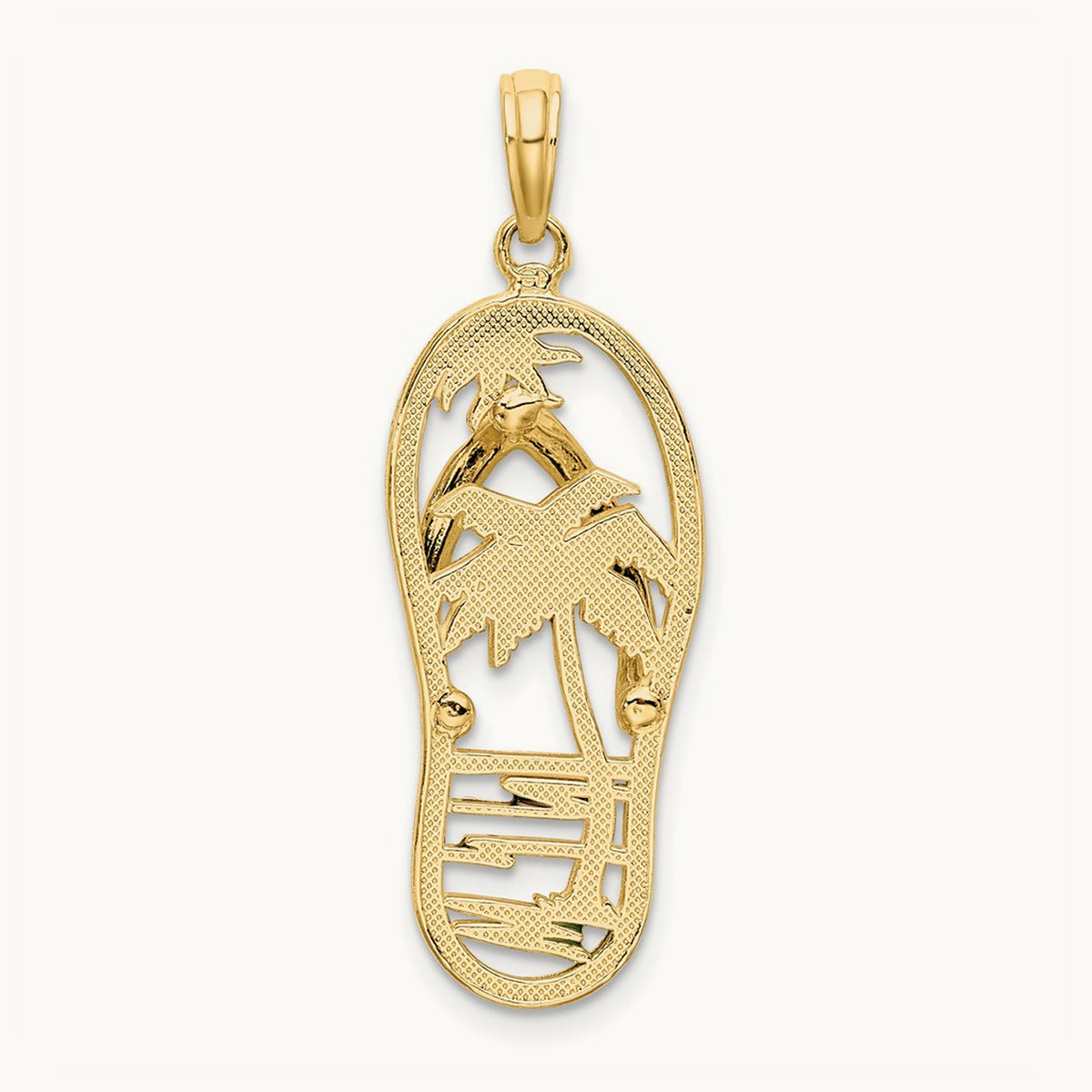Enamel Palm Tree Flip-Flop Charm, 14K