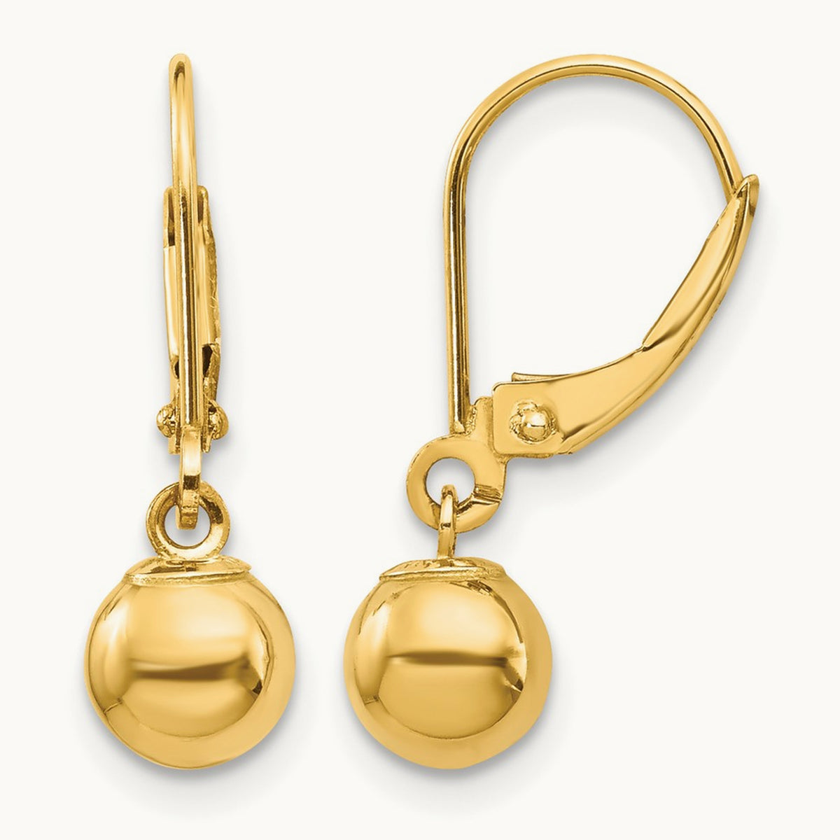 Madi K Dangle Bead Leverback Earrings, 6mm, 14K