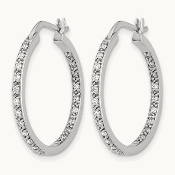 In/Out Hoop Earrings, 0.50-0.75 ct tw Lab-Grown Diamond — 1/2 ct, 14K White Gold