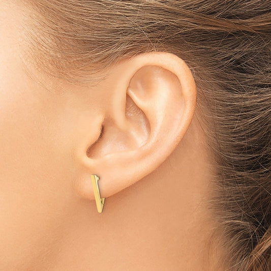 Polished Triangle Hoop Earrings — 14K Yellow Gold