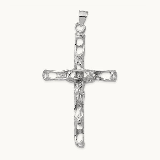 Crucifix Pendant, 14K White Gold